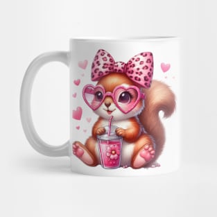 Valentine Squirrel Drinking Ice Cream Mug